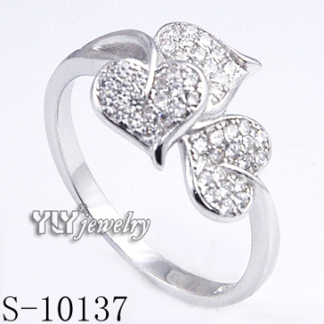 Blanco 925 joyería de plata corazón con zirconia para las mujeres (s-10137)